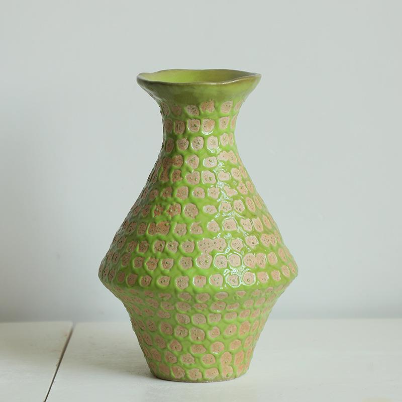 陶瓷花瓶摆件客厅插花景德镇瓷器复古现代水培花器艺术感小众花器