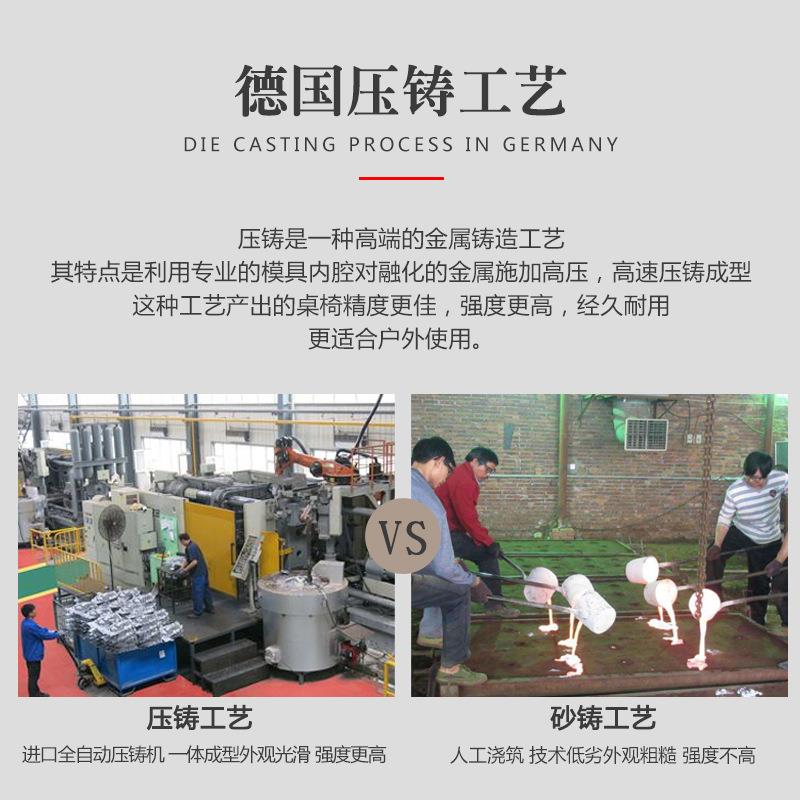 户外桌椅阳台小桌椅室外庭院铸铝桌椅露台茶几三件套圆桌方桌