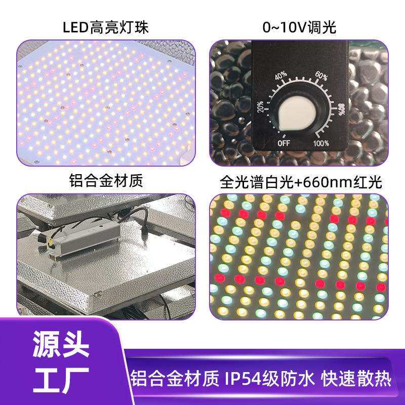 仿太阳光照全光谱300W量子板植物生长灯育苗水草灯大棚多肉补光灯