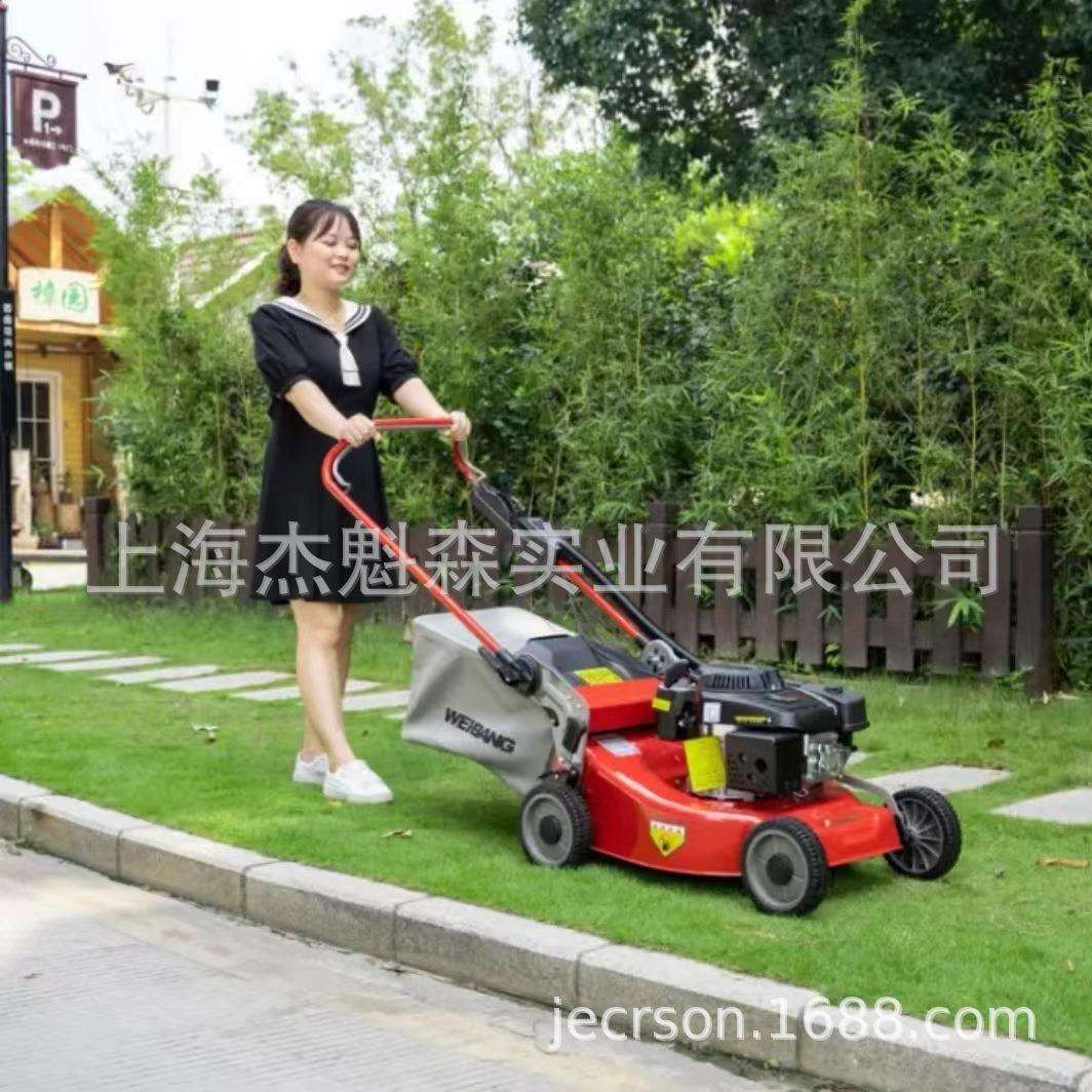 维邦汽油割草机手推式草坪机除草机19寸手推草坪机