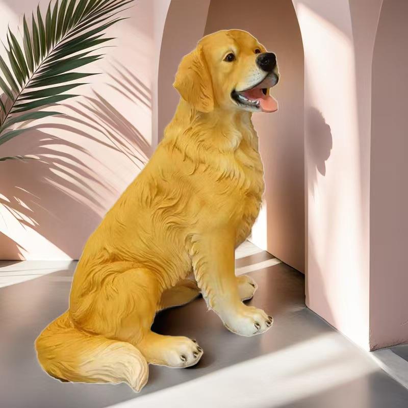 仿真大号柯基柴犬金毛狗狗动物阳台庭院花园落地摆件家居装饰品