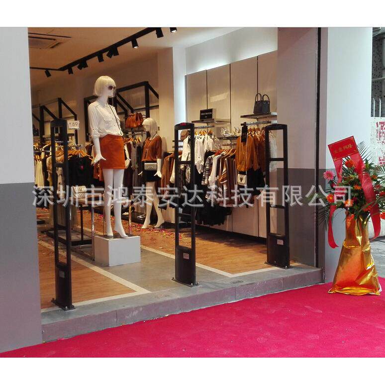 超市防盗门 黑色射频服装店防盗器 EAS RF防盗报警器 射频防盗门