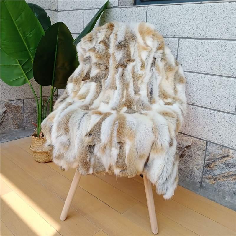 亚马逊兔毛毯兔毛沙发垫兔毛垫子客厅椅子卧室飘窗垫长毛抱枕毯子