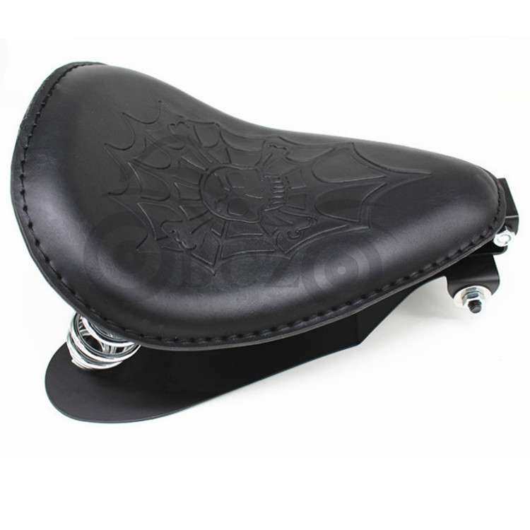 适用哈雷Sportster XL883 XL1200 X48骷髅改装复古弹簧单坐垫皮座