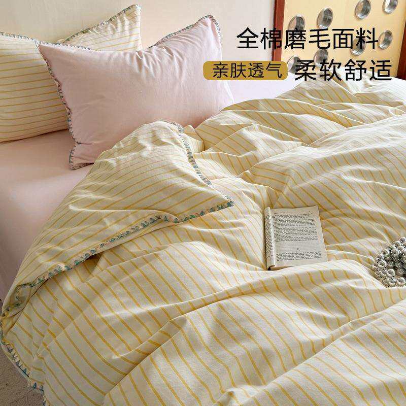 纯棉加厚磨毛床上用品四件套2025新款秋冬季被套床单笠三件套