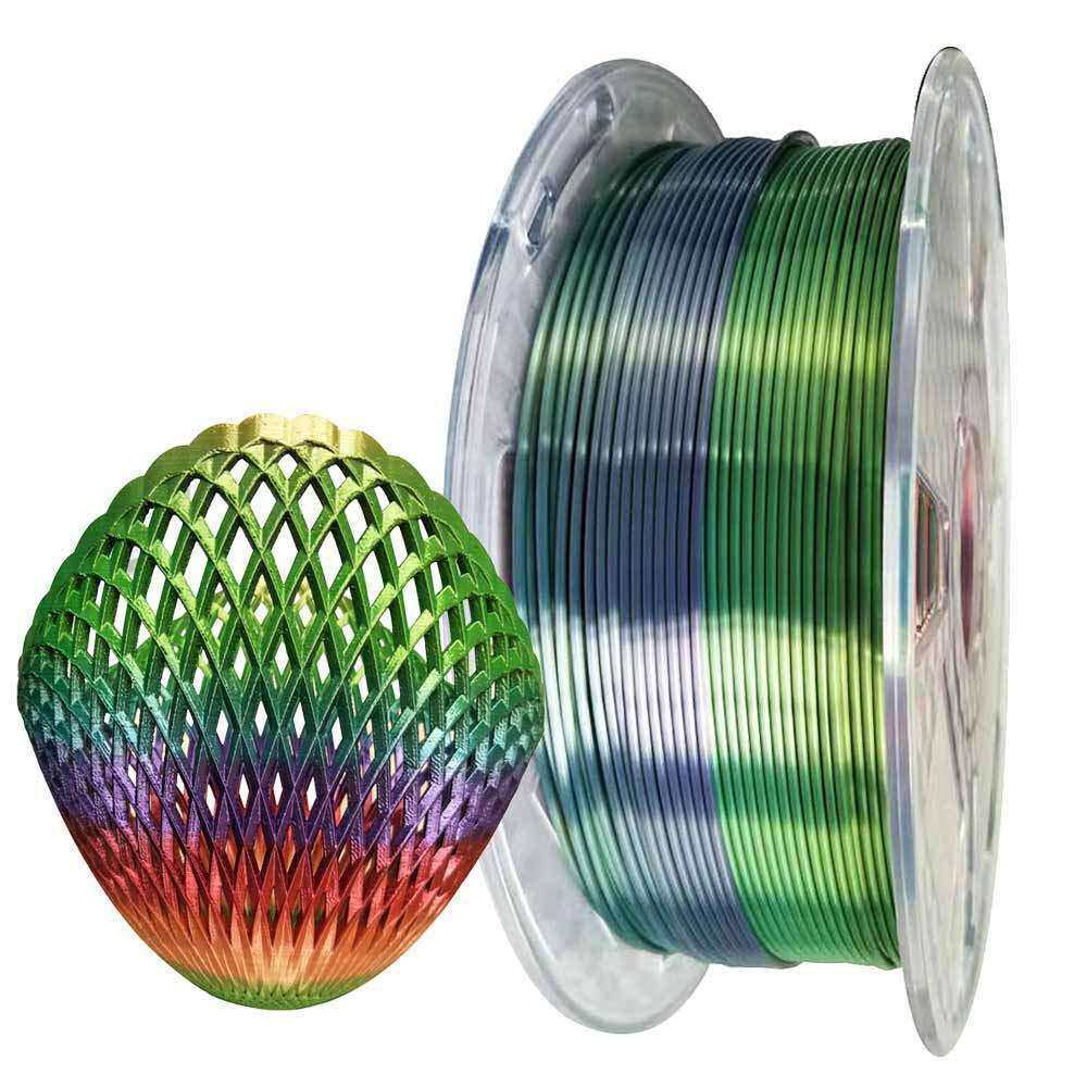 3d打印机耗材 丝绸PLA 1.75mm 彩虹渐变色材料 多色 进口原料 1kg