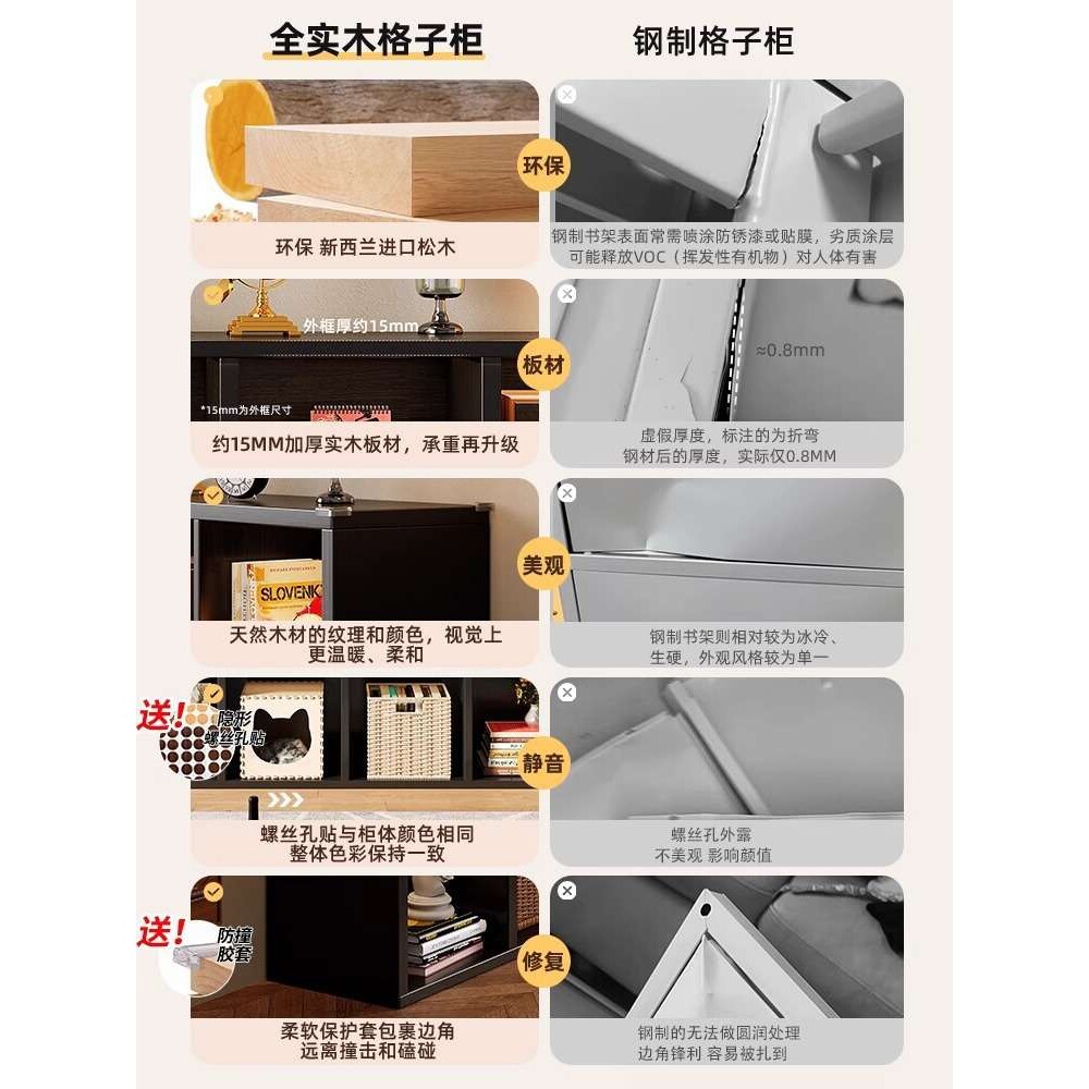 格子柜钢制自由组合书柜书架幼儿园日式收纳储物方格柜