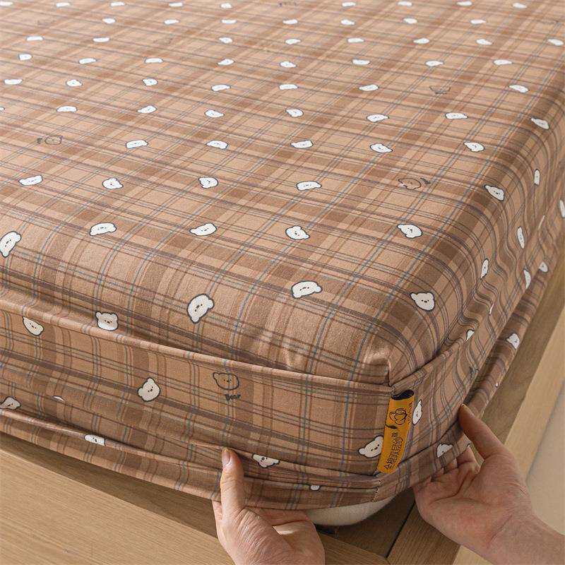 全棉双层纱床笠罩单件加厚床垫保护罩隔脏防尘罩纯棉床单套三件套