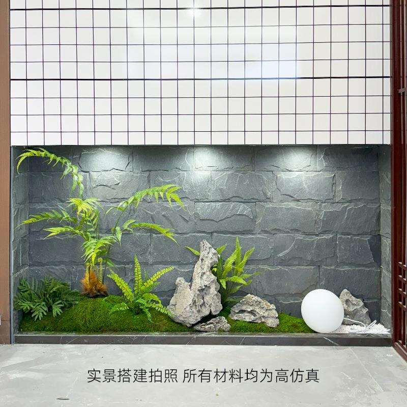 仿真猴头蕨绿植造景蕨类微景观装饰简约角落过道玄关靠墙盆栽摆件
