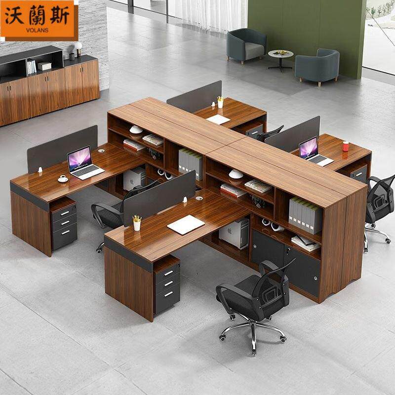 现代简约新款办公桌员工工位办公室职员桌员工工位桌椅组合一整套