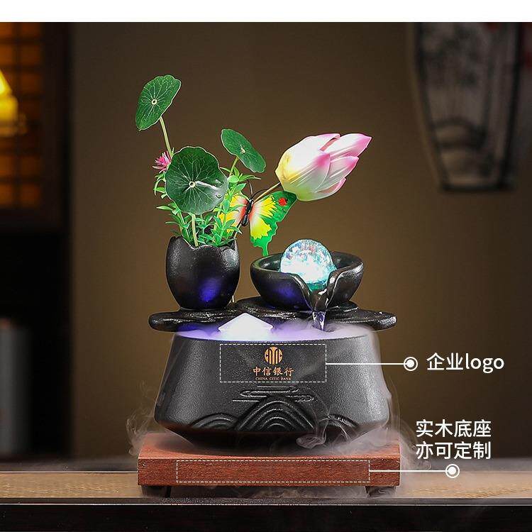 家庭聚财流水摆件循环水客厅现代简约风轻奢感流水摆件