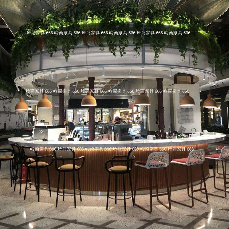 网红甜品奶茶店前台轻奢高脚靠背餐椅中式设计师创意高椅子酒吧椅