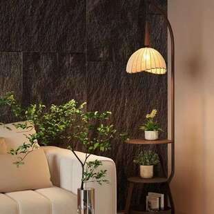 落地灯美式复古风客厅沙发旁氛围茶几灯卧室床头柜一体高级落地灯