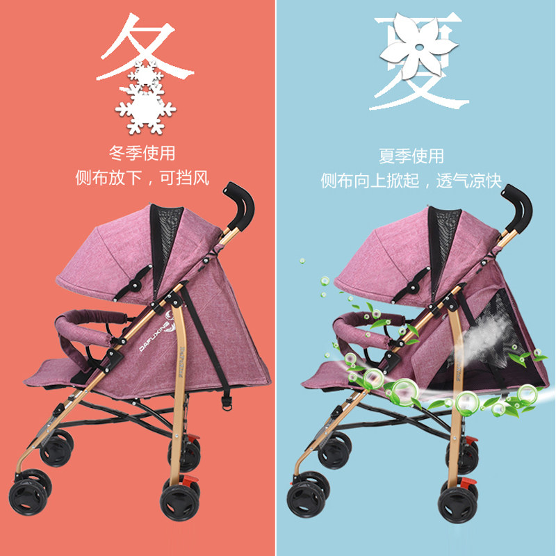 婴儿推车可坐可躺宝宝伞车超轻便可折叠遛娃神器透气旅行外出小孩