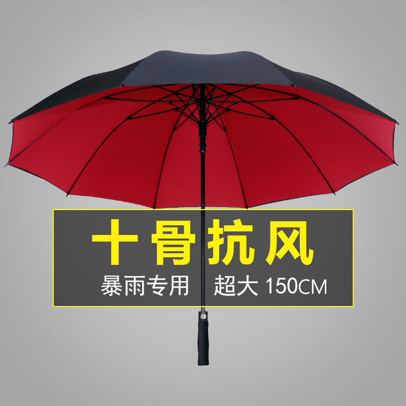 大把长把雨伞大号超大号长柄伞双层四人户外抗风三人加固自动23人