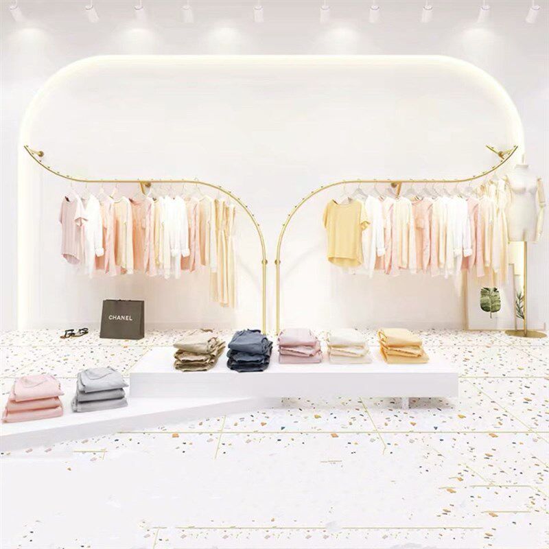 服装店展示架上墙壁挂式女装店墙上挂衣服杆子童装挂衣架陈列货架