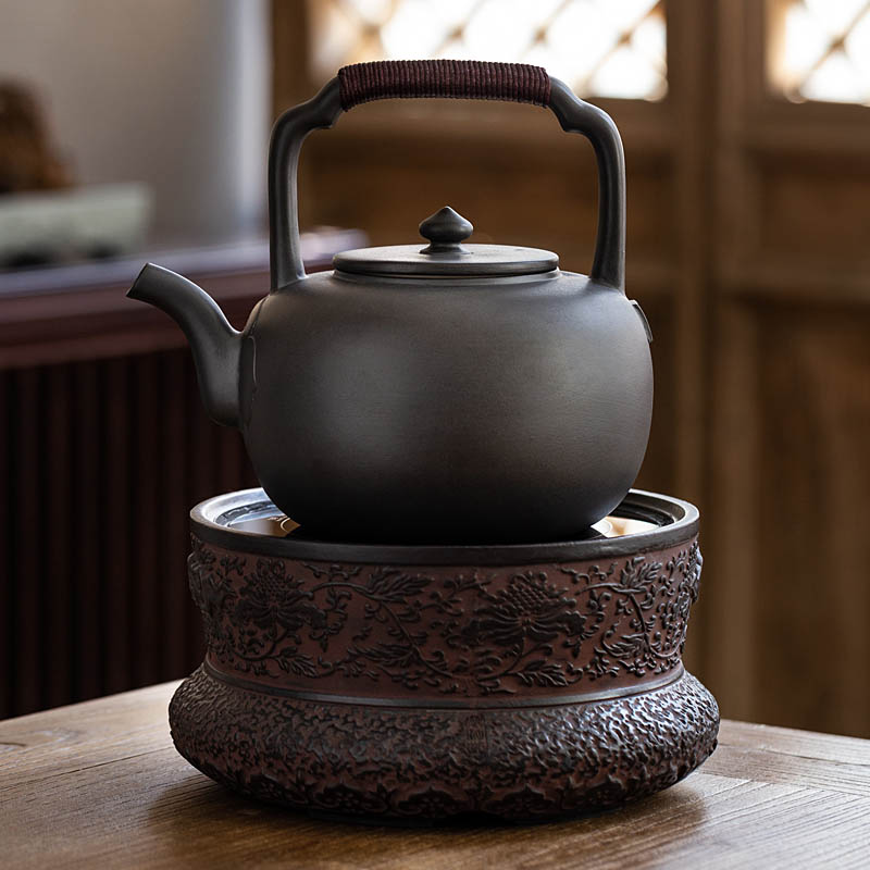 御汕堂手造复古电陶炉茶炉静音煮茶台式家用陶壶铁壶烧水电炉