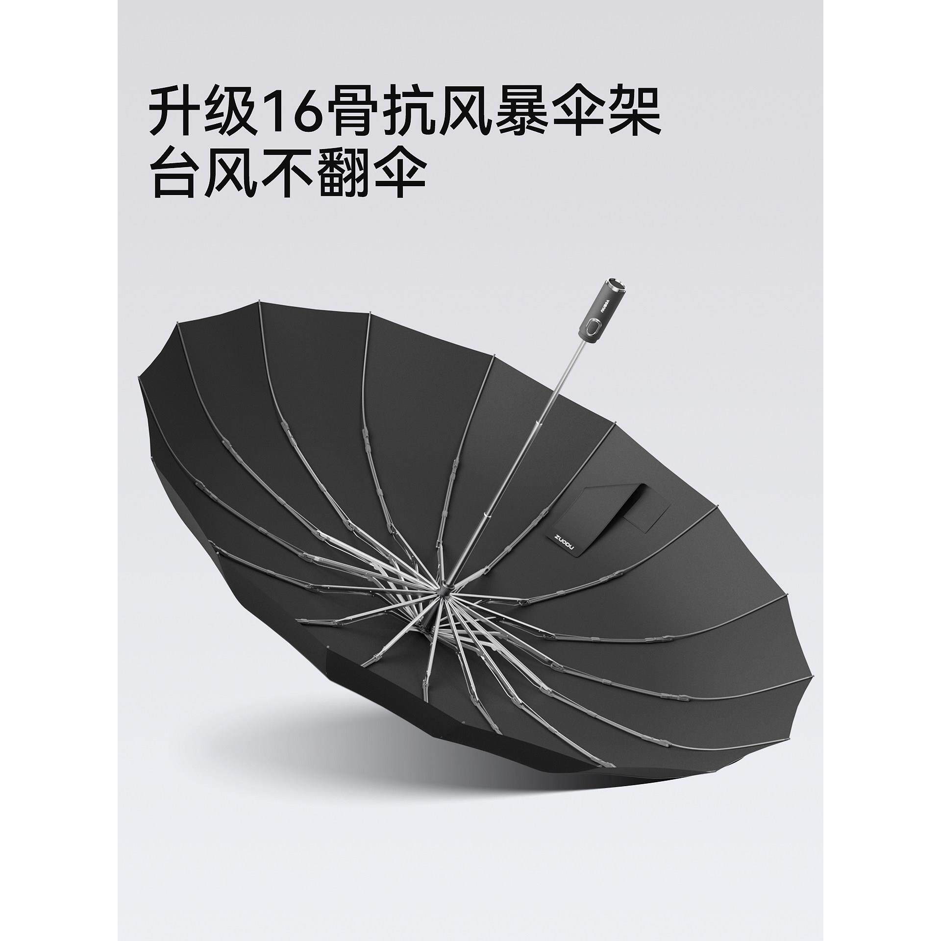 左都全加自动伞16ZD2589骨超强抗风加号大厚加固大暴雨专用男士折