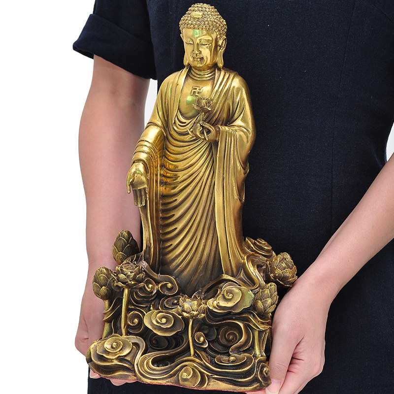 黄铜阿弥陀佛摆件佛像本命佛家居 佛祖大日如来神像