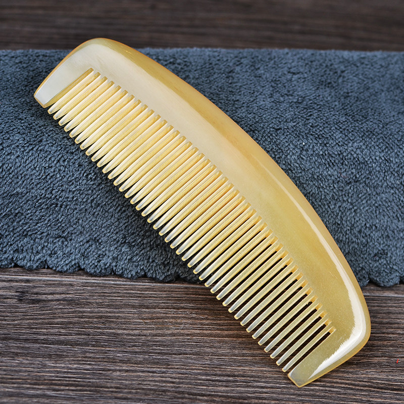 天然绵羊角梳子防静电纯白角脱发按摩梳女长发可爱定制刻字牛角梳