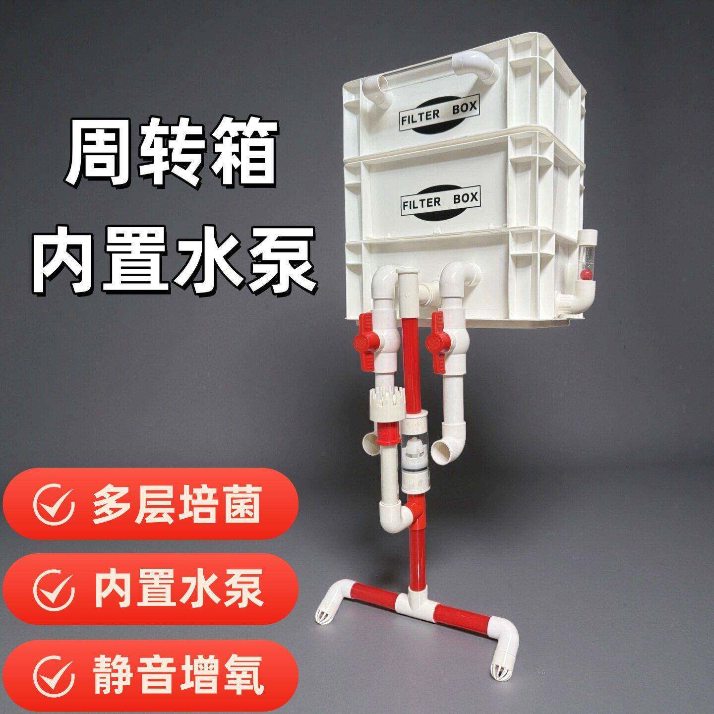 周转箱内置水泵过滤除油膜面吸过滤箱上滤滴流盒鱼缸循环过滤器