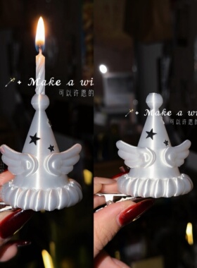 蛋糕蜡烛发夹创意ins风生日装饰戒指3d打印拍照出片神器小众首饰