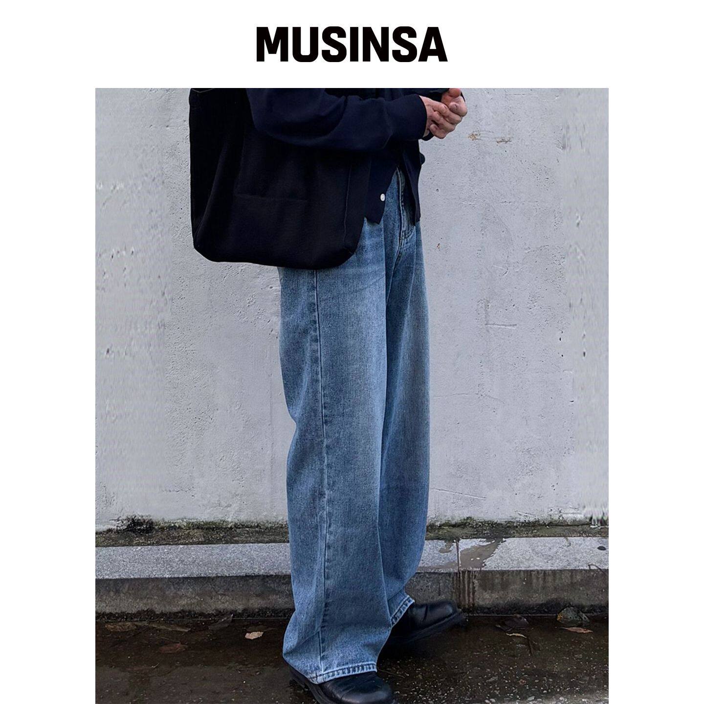 NOTUSUAL YUSE 常规水洗宽松牛仔裤_[M.BLUE] MU韩国官网直邮进口
