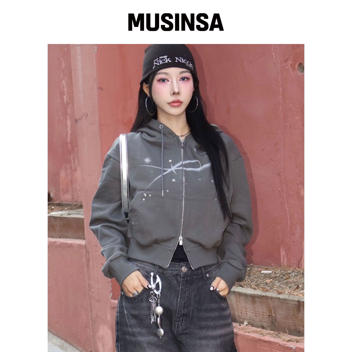 ILLIGO 卫衣连帽灰色秋季设计感时尚新款MUSINSA韩国官网直邮进口图片