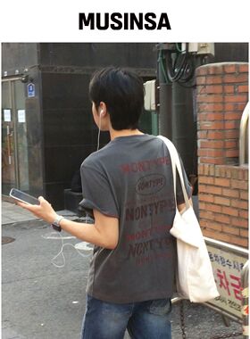 NONTYPE FADED BACK PRINT SYMBOL T-SHIRT (CHA韩国官网直邮进口
