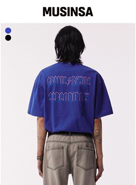 GROOVE RHYME 拼色闪电LETTERING短袖T恤(2COLOR韩国官网直邮进口
