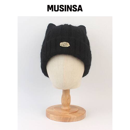 UNIVERSAL CHEMISTRY Wool Cat 黑色泡泡针织帽 韩国官网直邮进口