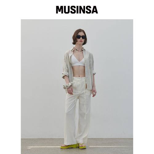 320SHOWROOM Luen 皱褶夏季裤子 奶油色 MUSINSA韩国官网直邮进口