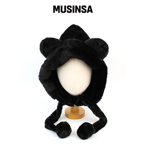 UNIVERSAL CHEMISTRY Bear Fur Black Balaclava韩国官网直邮进口
