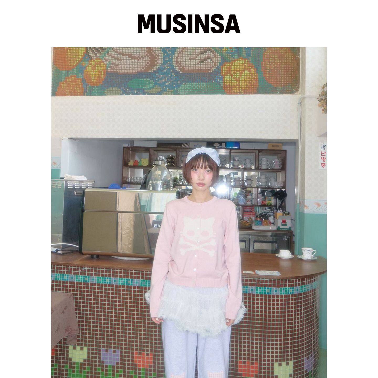 SHAKIRI KIRI 骷髅针织开衫 (PINK) MUSINSA韩国官网直邮进口