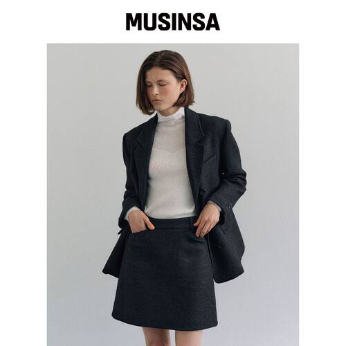 OCTETTE DEMURE WOOL BOY JK_炭灰色 MUSINSA韩国官网直邮进口