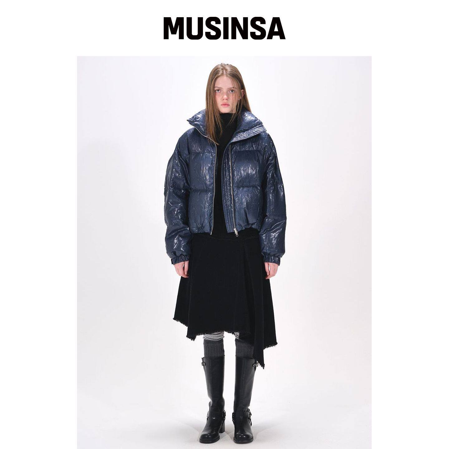 ETMON String Goose 羽绒跳线衣 深蓝色 MUSINSA韩国直邮官方正品