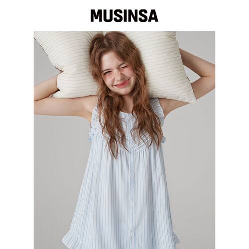 DOSSY 丝滑版型无袖睡衣居家服套家居服 MUSINSA韩国官网直邮进口