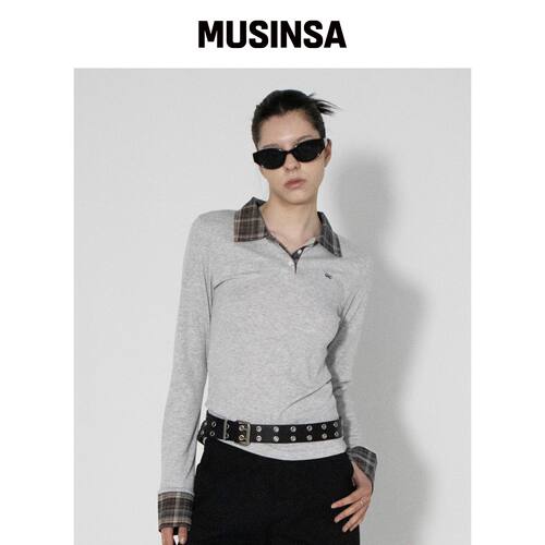 CHICKS 格纹 slim 立领 长袖 混色 MUSINSA韩国直邮官方正品