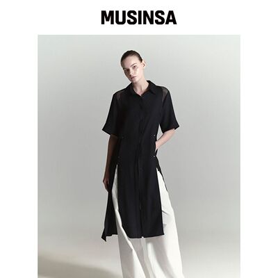 HALF DEVIL US 结构长衬衫_黑色 MUSINSA韩国官网直邮进口