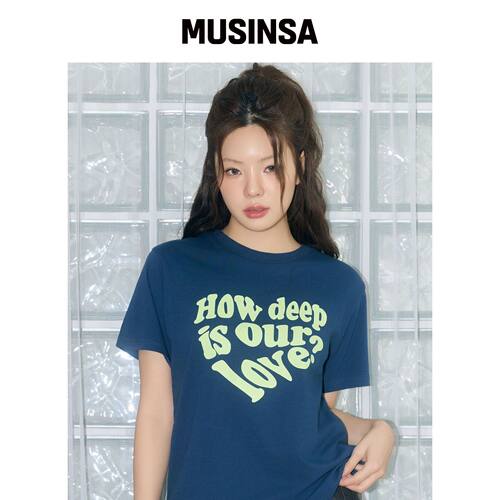 LUVISTRUE DN LUV TEE（海军蓝） MUSINSA韩国官网直邮进口
