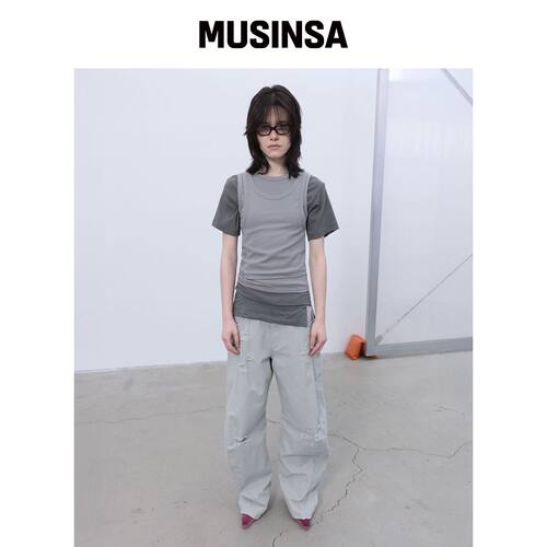 LCDC™ 双层无袖上衣（灰色） MUSINSA韩国官网直邮进口