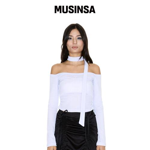 SETSETSET JENNIE OFF-SHOULDER LOGO TOP 浅紫韩国官网直邮进口