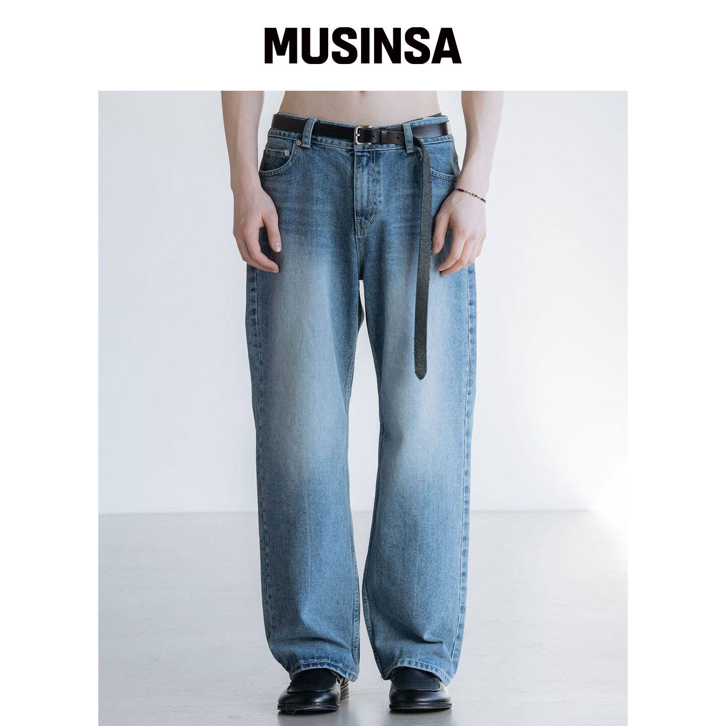 DECOROSO 水洗常规宽松牛仔裤 [中蓝色] MUSINSA韩国直邮官方正品