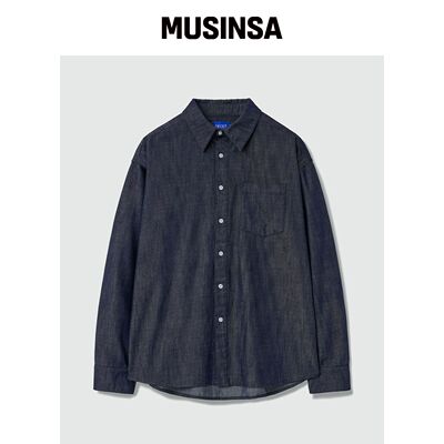 DECET 牛仔衬衫 DCSH003靛蓝色 MUSINSA韩国官网直邮进口