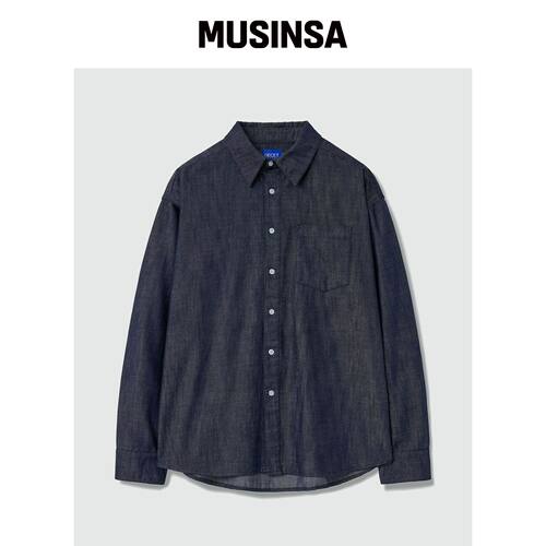 DECET 牛仔衬衫 DCSH003靛蓝色 MUSINSA韩国官网直邮进口