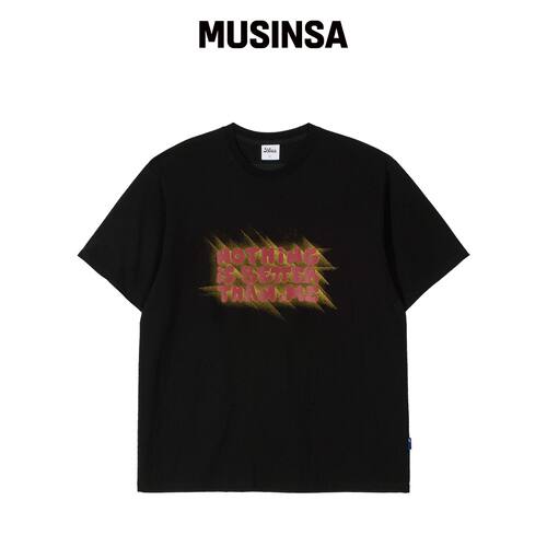 NOTHINGISBETTERTHANME LIGHT LETTERING TEE_bl韩国官网直邮进口