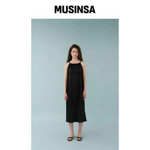 MUARMUS Honey Satin Dress - 黑色韩国官网直邮进口MUSINSA