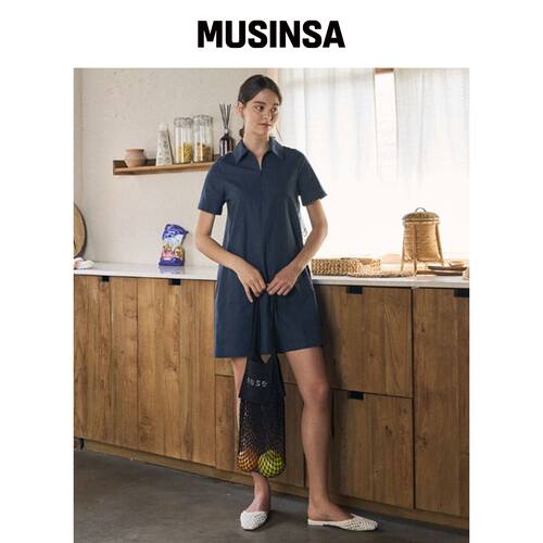 EASE PINS MINI DRESS_NAVY韩国官网直邮进口MUSINSA