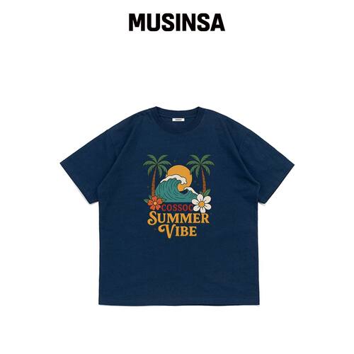 COSO COSO清新夏季短袖T恤 (海军蓝) MUSINSA韩国官网直邮进口
