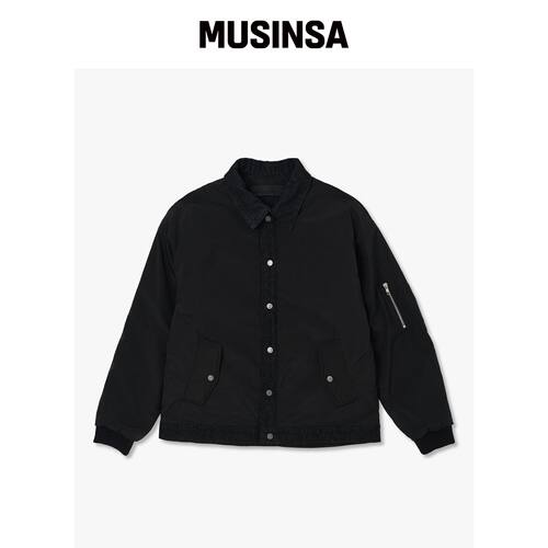 PLAC 黑色混搭MA-1牛仔夹克 MUSINSA韩国直邮官方正品